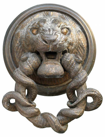 Paul JOUVE (1878-1973) - Marteau de porte à la tête de lion. version 2.C 1926.